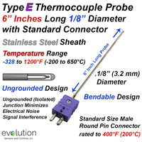 Type E Thermocouple Probe 6