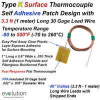 Surface Thermocouple with Self-Adhesive Patch