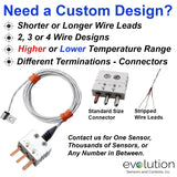 RTD Surface Temperature Sensor Custom Designs with Miniature Bolt Down Fitting 