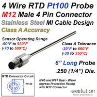 RTD Probe with M12 Metal Circular Connector 6