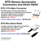 RTD Sensor Accessories - Three Pin Connector and Strain Relief