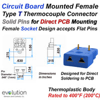 Miniature Circuit Board Thermocouple Connector - Type T Calibration