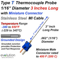 Thermocouple Sensor Type T Grounded 3