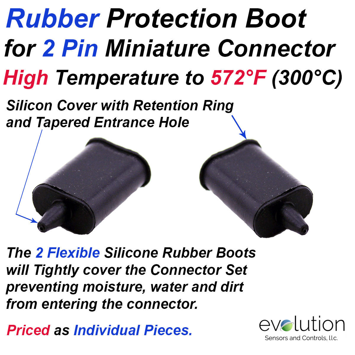 High Temperature Rubber Protection Boot for 2 Pin Thermocouple ...