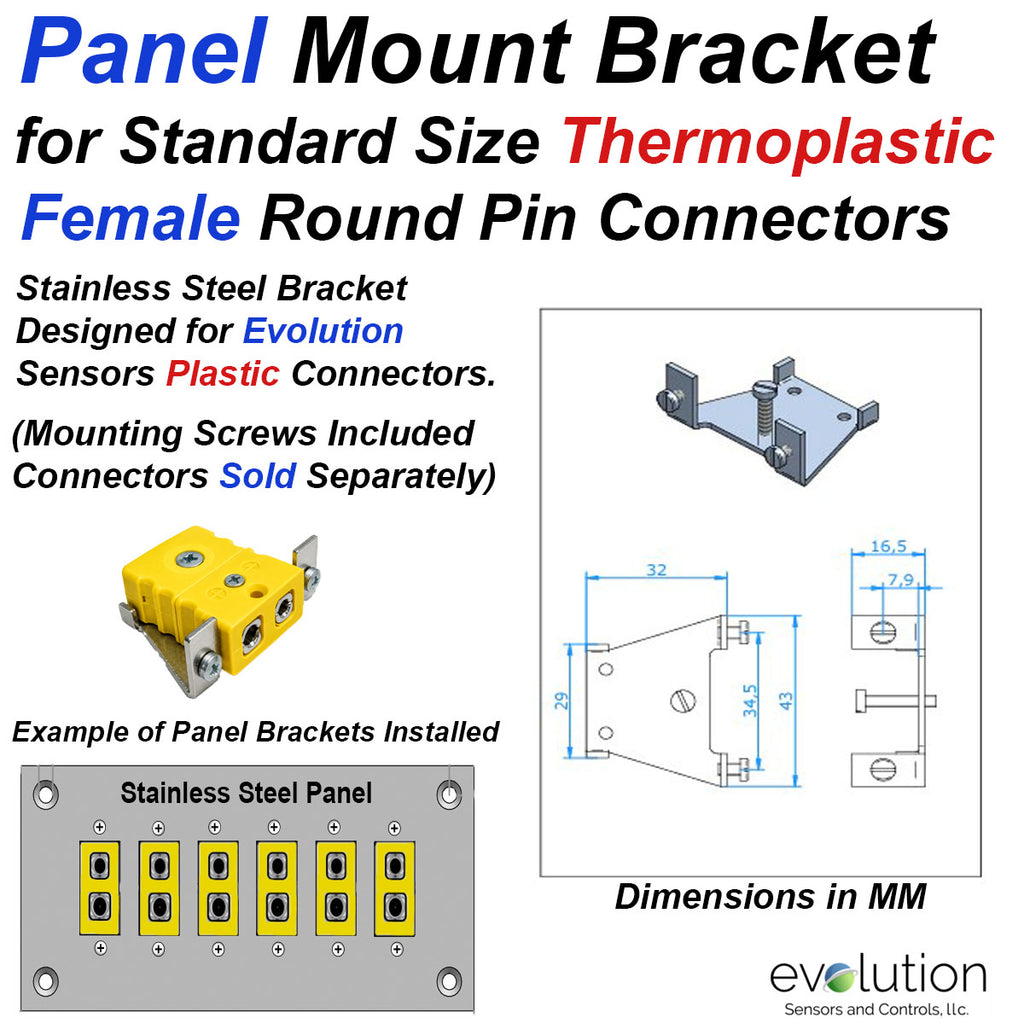 Panel Mount Bracket for Standard Size Thermoplastic Connectors