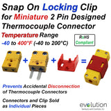 Locking Clip for Miniature Thermocouple Connectors