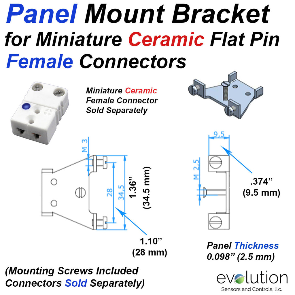 Panel Mount Bracket for Miniature Ceramic Thermocouple Connector ...