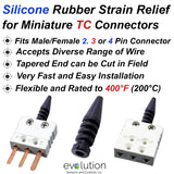 Silicone Rubber Wire Strain Relief for Miniature TC Connectors
