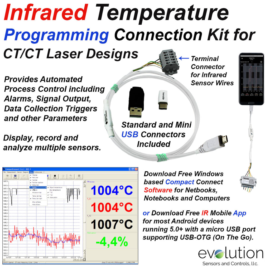 CT and CT Laser Infrared Temperature Sensors Connection Kit for Progra ...