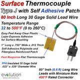 Type J Surface Thermocouple with 80 Inch Leads and Miniature Connector