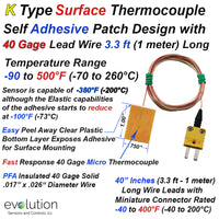 Type K Surface Thermocouple with 40 Gage Micro Diameter Wire