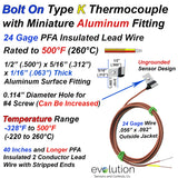 Type K Bolt On Surface Thermocouple with Miniature Aluminum Fitting  