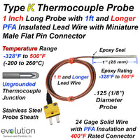 Type K Thermocouple Probe 1/8