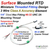 Surface Mounted RTD Temperature Sensor with Miniature Threaded Fitting