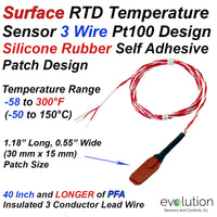 Surface RTD Sensor - Silicone Rubber Self Adhesive Patch with Lead Wire