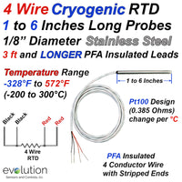 Cryogenic RTD Probe 1 Inch and LONGER 1/8