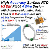 4 Wire Surface RTD Temperature Sensor High Accuracy 1/3 DIN Element