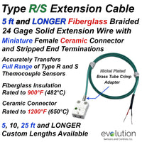 Type R and S Extension Cable with Miniature Ceramic Female Connector