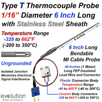 Type T Thermocouple Probe 1/16