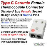 Type C Female Thermocouple Connector