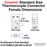 Type C Female Thermocouple Connector Dimensions