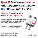 Type C Miniature Male Ceramic Thermocouple Connector