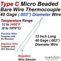 Type C Thermocouple Micro Beaded 40 Gage (.003