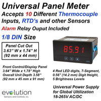 Universal Panel Meter for Thermocouples and RTD Probes