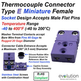 Type E Miniature Female Thermocouple Connector
