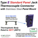 Thermocouple Panel Jacks, Standard Panel Insert Flanged, Type E