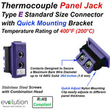 Thermocouple Panel Jacks, Standard Panel Jack, Type E