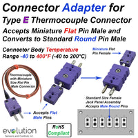 Type E Thermocouple Connector Adapter