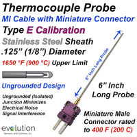 Thermocouple Sensor Type E Ungrounded 6