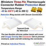 Miniature Three Pin Thermocouple Connector Protection Boot