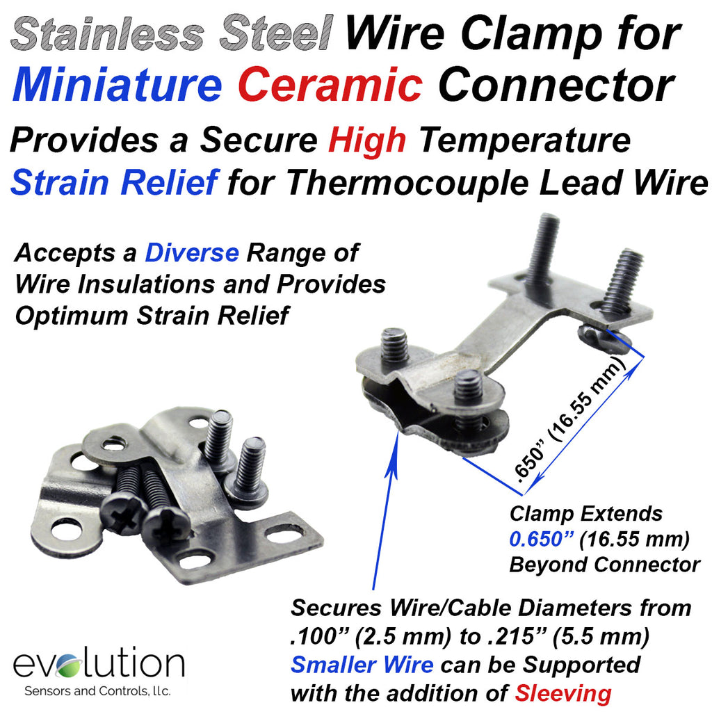 Wire Clamp Bracket for Miniature Ceramic Thermocouple Connectors