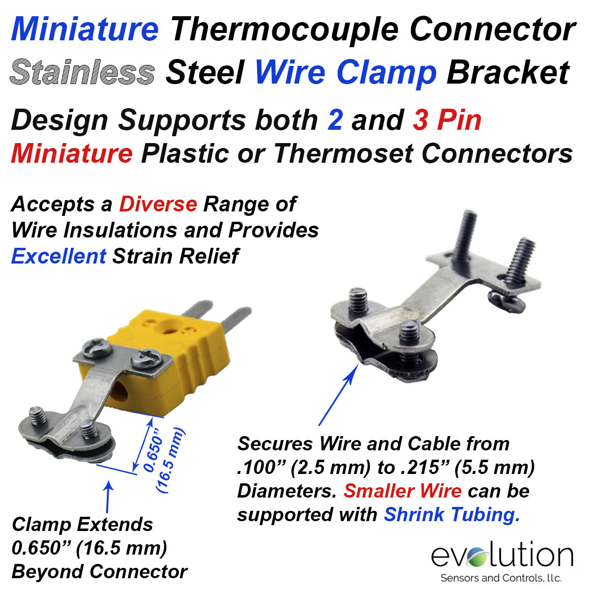 Thermocouple Connector Accessories Miniature Wire Clamp Bracket ...