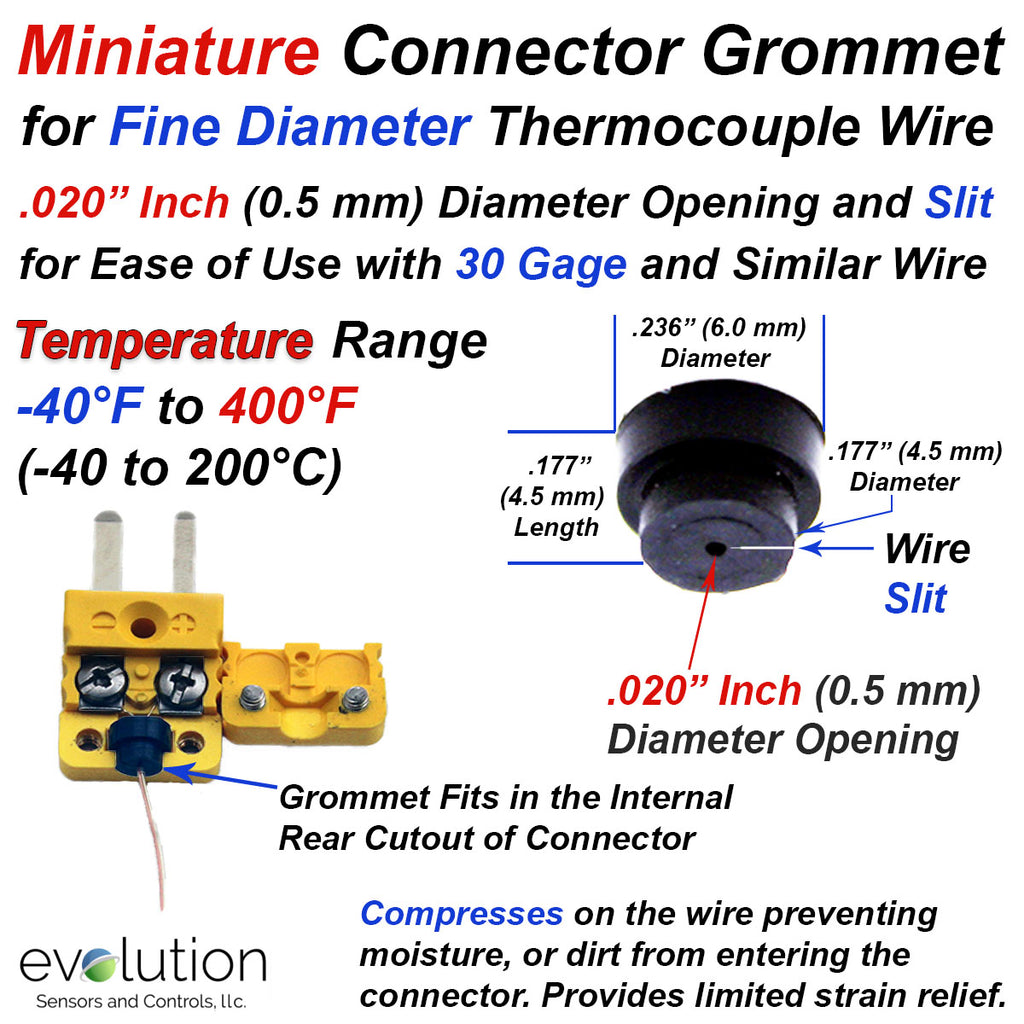 Thermocouple Connector Accessories - Miniature Grommet for Fine Wire