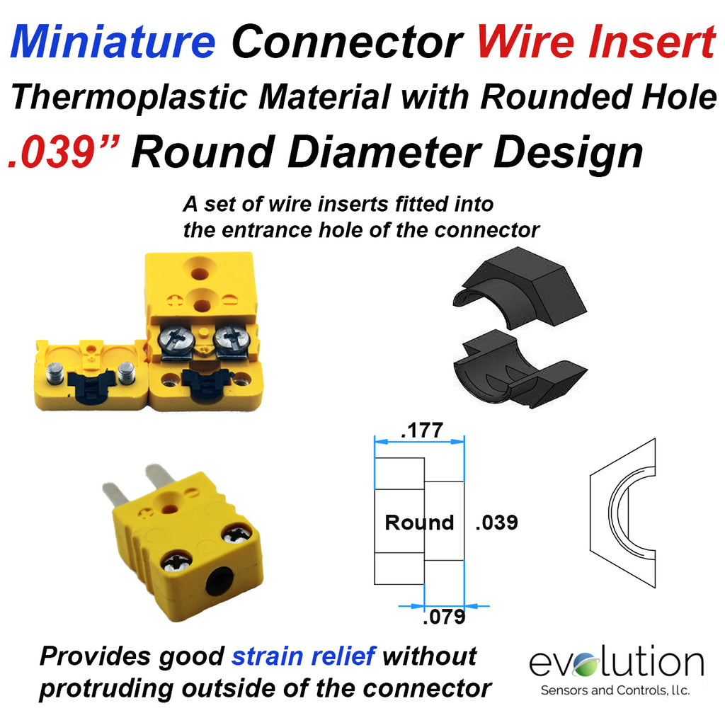 Miniature Thermocouple Connector Accessories, Miniature Wire Insert, Type