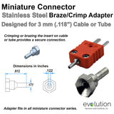 Miniature Thermocouple Connector Accessories, Miniature Braze Crimp Adapter, Type