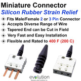 Miniature Connector Silicon Rubber Wire Strain Relief
