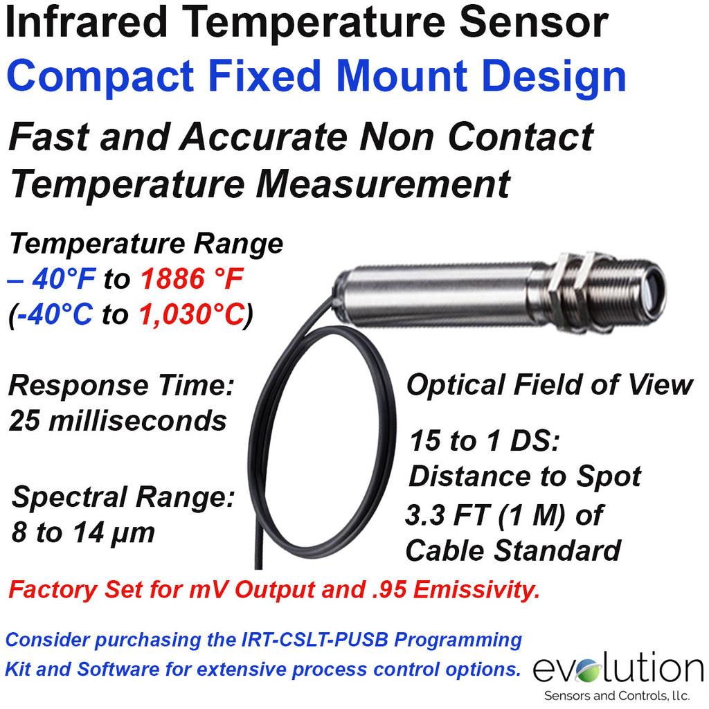 Infrared Temperature Sensor and Transmitter - Compact Fixed Mount Design