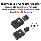 Type J Thermocouple Connector Adapter Turns 90 Degrees