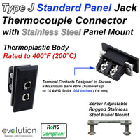 Type J Thermocouple Panel Jack