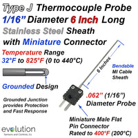 Type J Thermocouple Probe 6