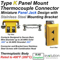 Miniature Panel Mount Thermocouple Connector Type K