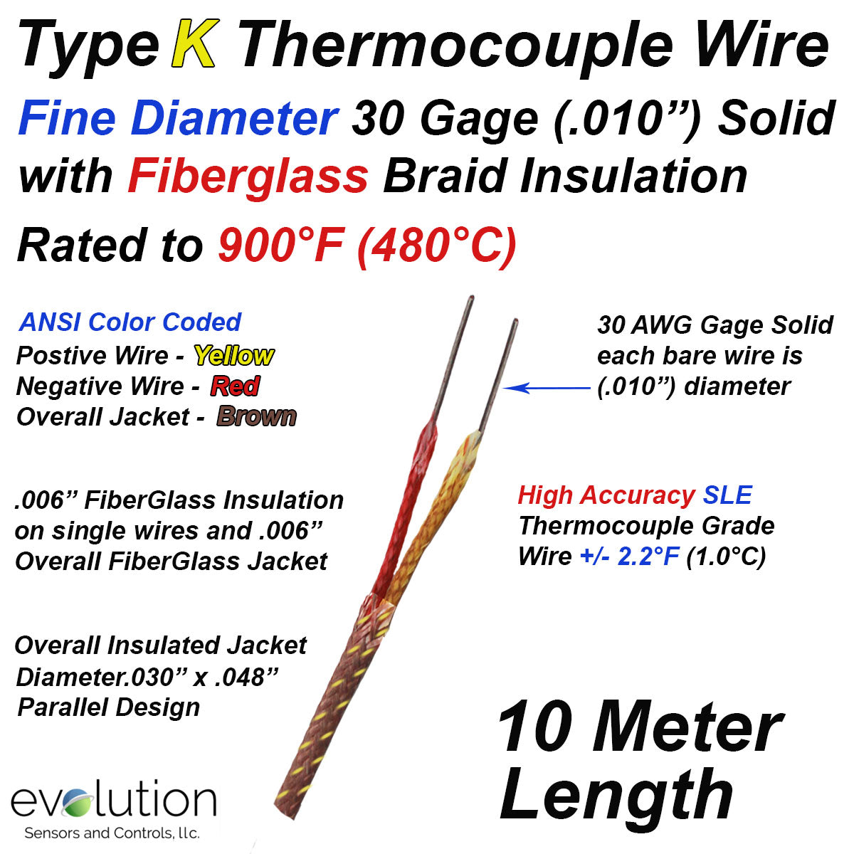 Ultra thin T-type Thermocouple Wire AWG 36 with FEP Insulation for Sale