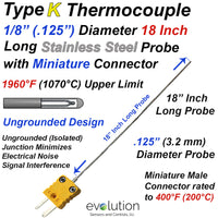 Type K Thermocouple Probe 1/8