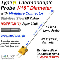 Thermocouple Probe | Type K Grounded 12