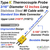 Thermocouple Sensor Type Unrounded 12
