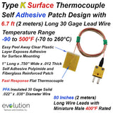 Surface Mount Thermocouple | PFA Lead Wire and Miniature Connector